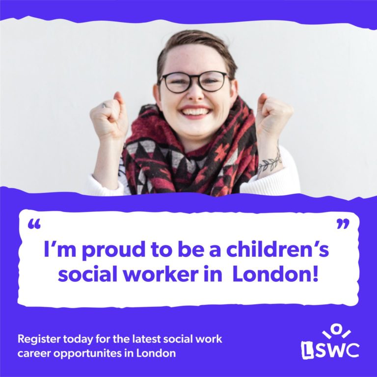 image of woman excited about her career as a social worker in london